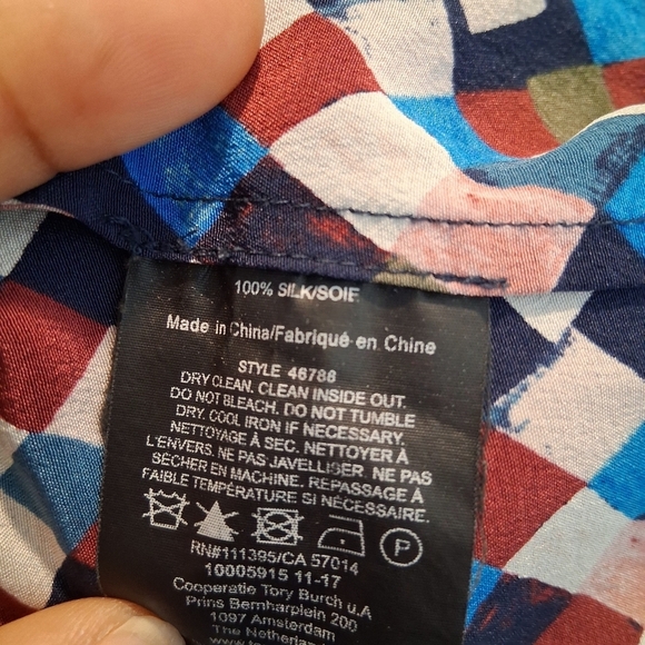 Tory Burch Kaylee Silk Dress Navy Prism  Size 0 - Picture 4 of 13